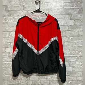 Aeropostale Sport Red Black and White Windbreaker Athletic Jacket